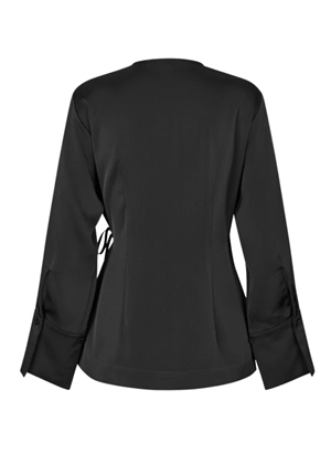 Glari wrap skjorte Black Sand Second Female 